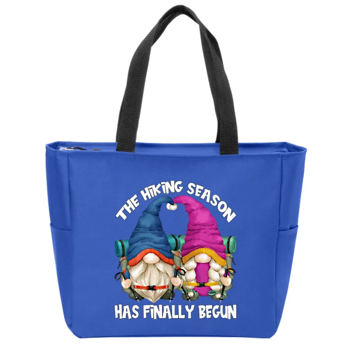 Funny Hiking Camping Gnome Motif With Sayings For Hiker Mom Funny Gift Zip Tote Bag