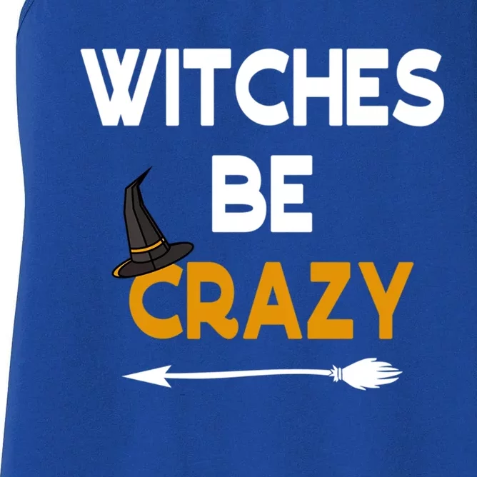 Funny Halloween Couples Costume Witches Be Crazy Gift Women's Racerback Tank