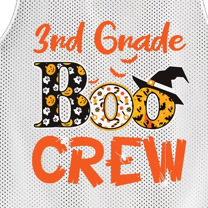 Funny Halloween Costume Boo Crew 3rd Grade Teacher Kids Gift Mesh Reversible Basketball Jersey Tank