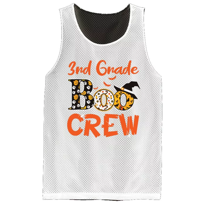 Funny Halloween Costume Boo Crew 3rd Grade Teacher Kids Gift Mesh Reversible Basketball Jersey Tank