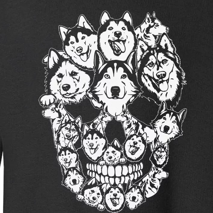 Funny Halloween Costume Skull Siberian Husky Dog Lover Toddler Sweatshirt