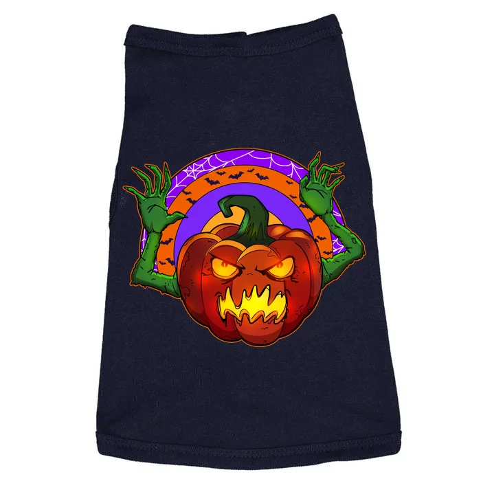 Funny Halloween Creepy Jackolantern Pumpkin Doggie Tank