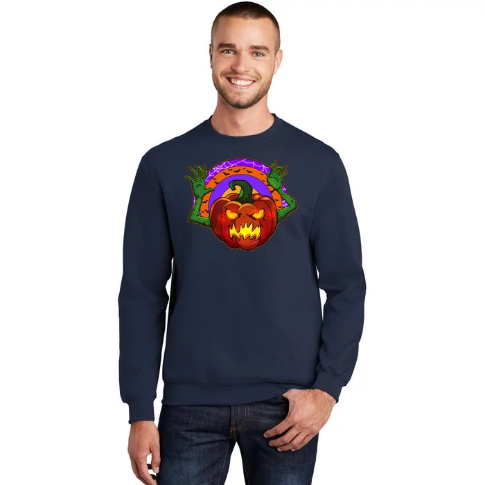 Funny Halloween Creepy Jackolantern Pumpkin Sweatshirt