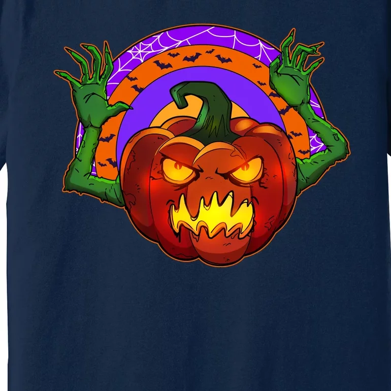 Funny Halloween Creepy Jackolantern Pumpkin Premium T-Shirt