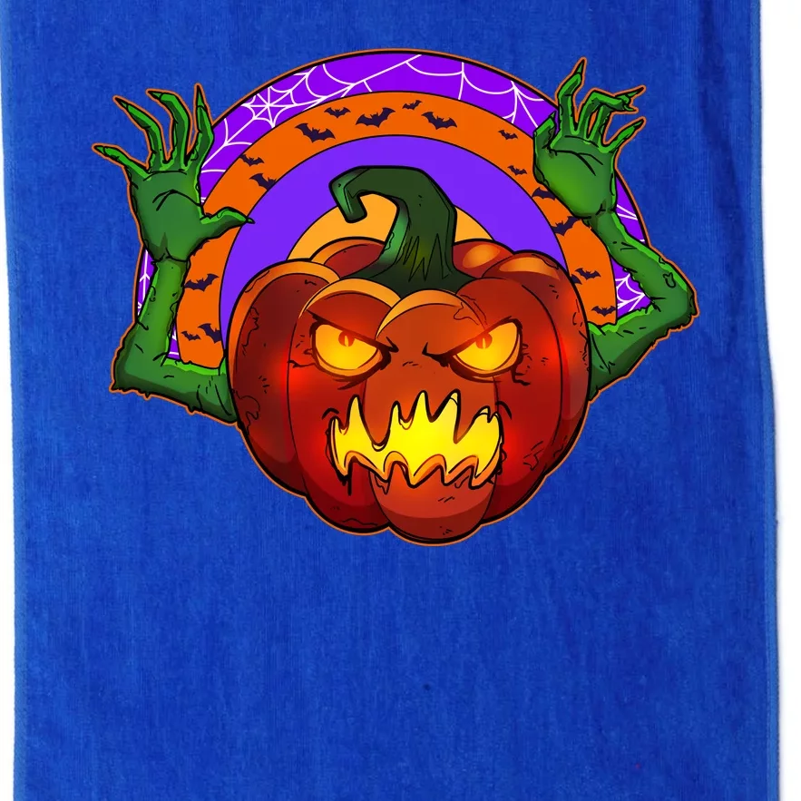 Funny Halloween Creepy Jackolantern Pumpkin Platinum Collection Golf Towel