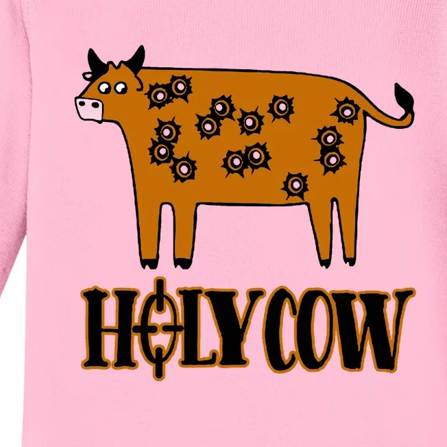 Funny Holy Cow Baby Long Sleeve Bodysuit