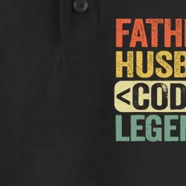 Father Husband Coding Legend Funny Software Programmer Dad Dry Zone Grid Performance Polo