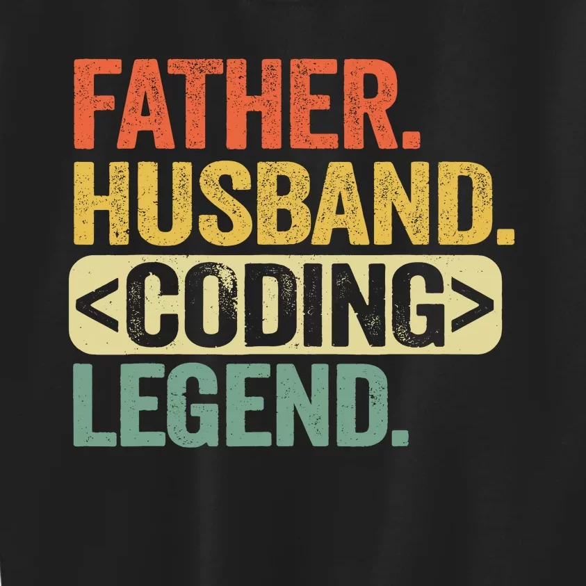 Father Husband Coding Legend Funny Software Programmer Dad Kids Sweatshirt