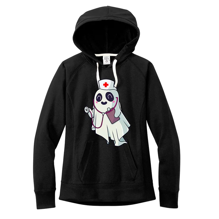 Funny Halloween Costume Cute Pocket Ghost Nurse Scrub Gift Women's Fleece Hoodie