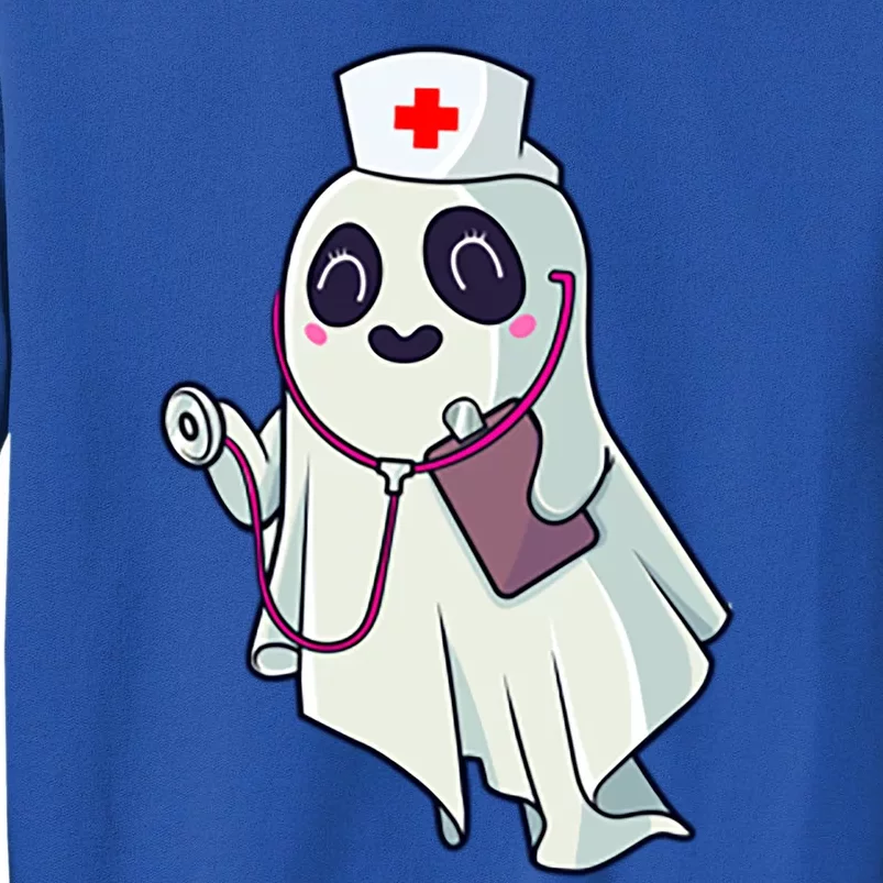 Funny Halloween Costume Cute Pocket Ghost Nurse Scrub Gift Tall Sweatshirt