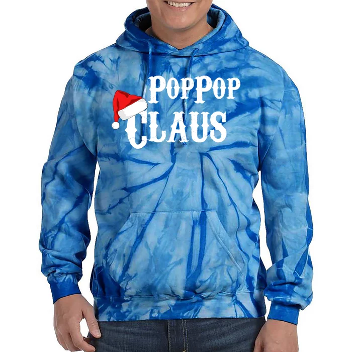 Funny Holiday Christmas Pop Pop Claus Santa Gift Tie Dye Hoodie