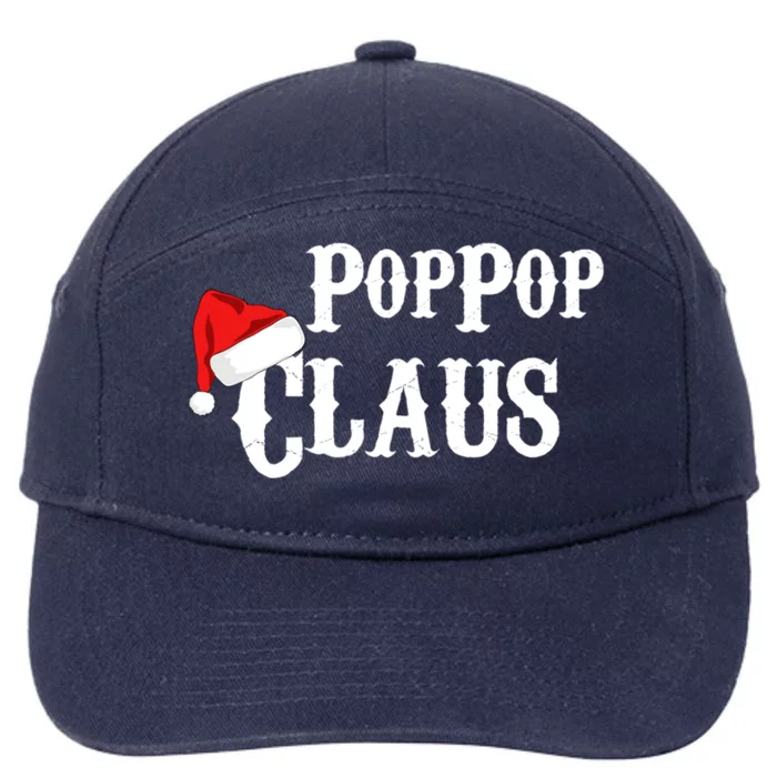 Funny Holiday Christmas Pop Pop Claus Santa Gift 7-Panel Snapback Hat