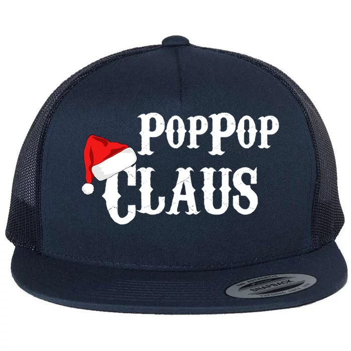 Funny Holiday Christmas Pop Pop Claus Santa Gift Flat Bill Trucker Hat