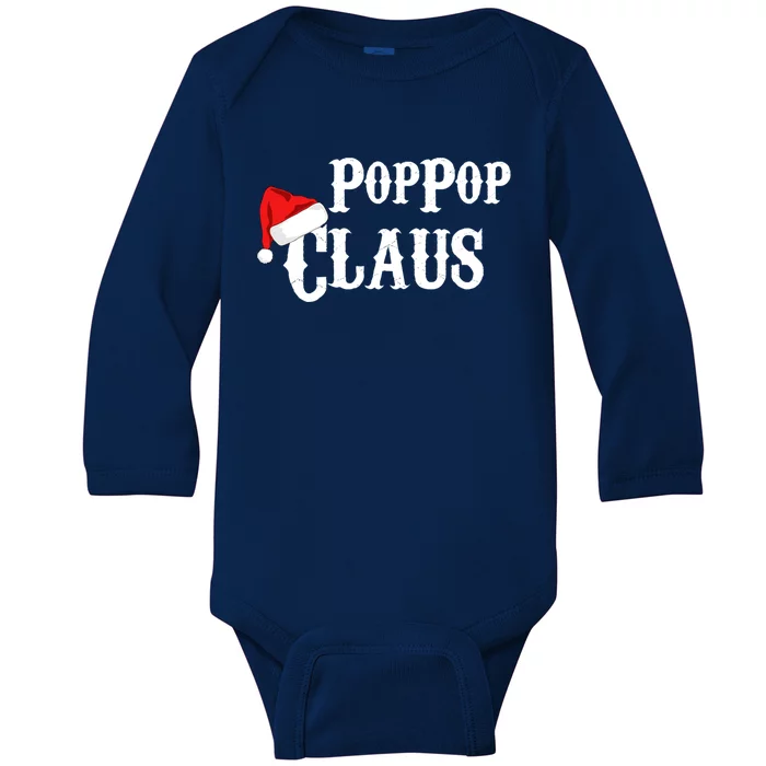 Funny Holiday Christmas Pop Pop Claus Santa Gift Baby Long Sleeve Bodysuit