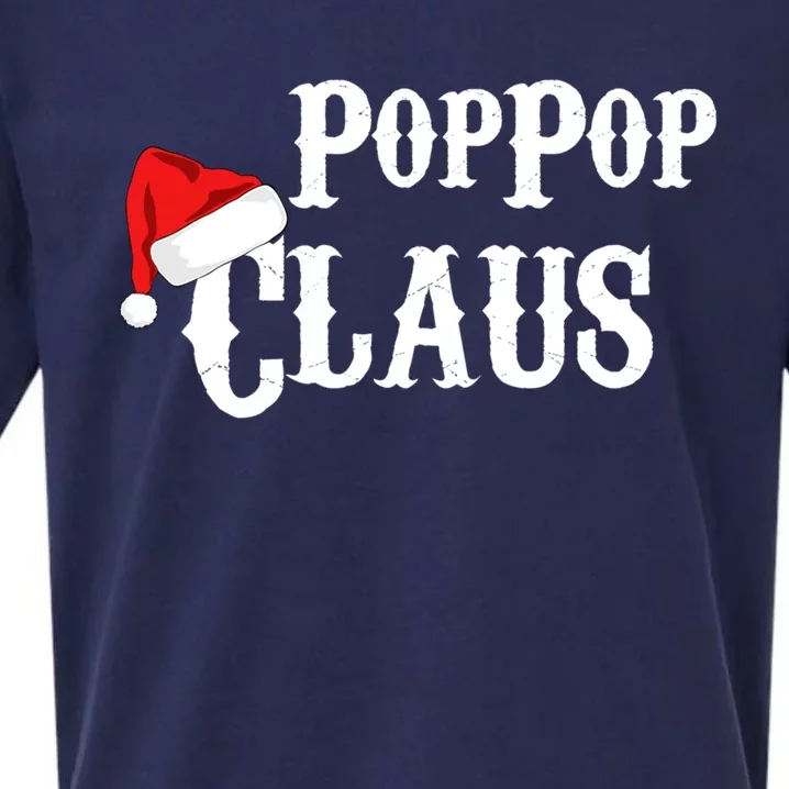 Funny Holiday Christmas Pop Pop Claus Santa Gift Sueded Cloud Jersey T-Shirt