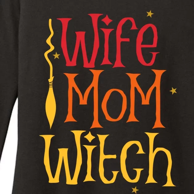 Funny Halloween Costume Party Gift For Wife Mom Witch Lover Gift Womens CVC Long Sleeve Shirt