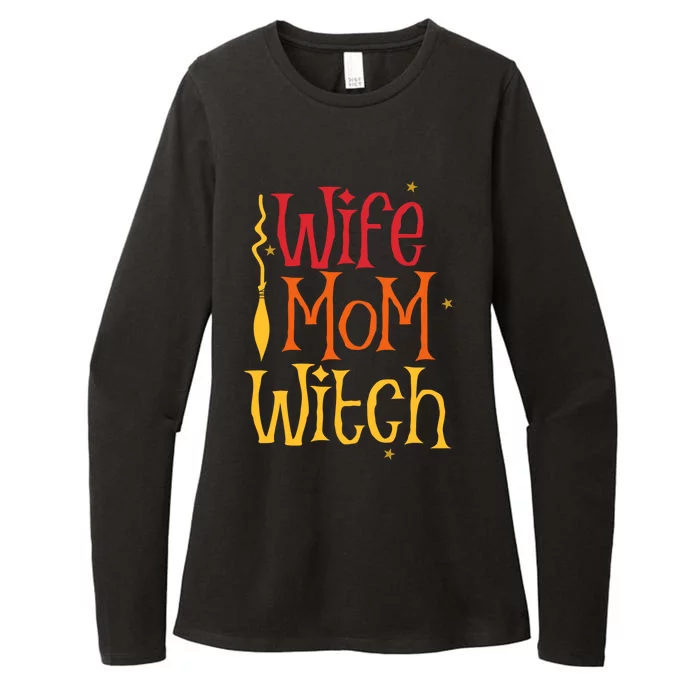 Funny Halloween Costume Party Gift For Wife Mom Witch Lover Gift Womens CVC Long Sleeve Shirt