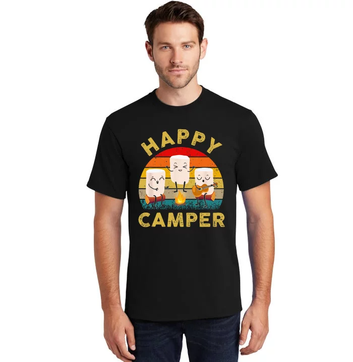 Funny Happy Cute Marshmallow Camper Bonfire Kids Women Men Tall T-Shirt