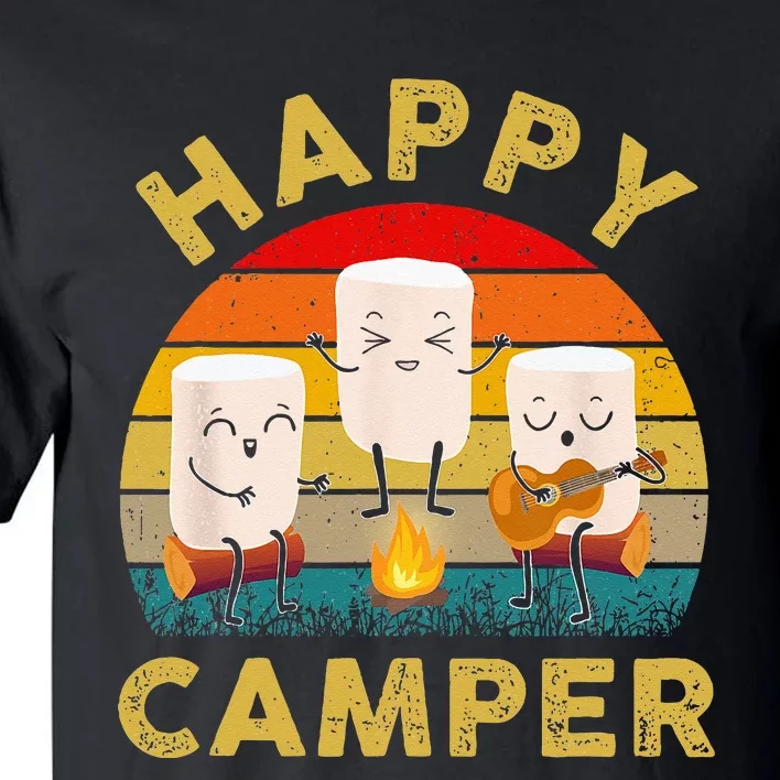 Funny Happy Cute Marshmallow Camper Bonfire Kids Women Men Tall T-Shirt