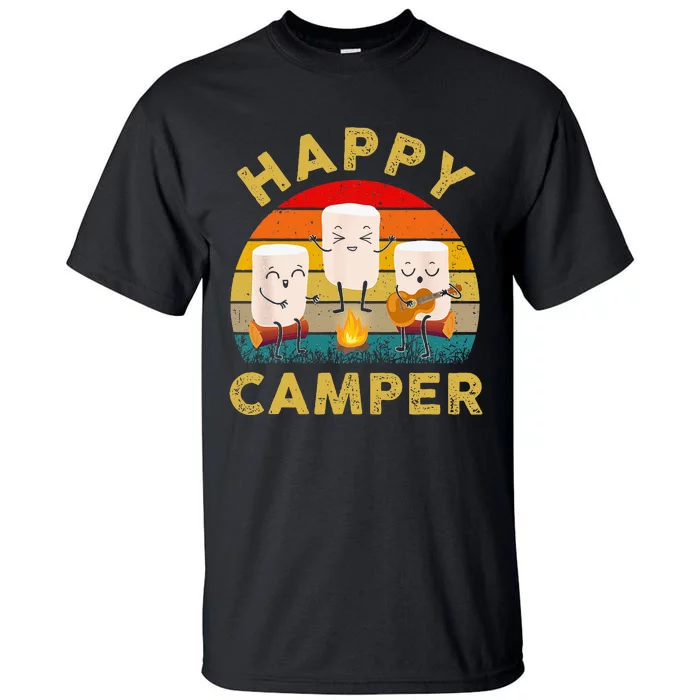 Funny Happy Cute Marshmallow Camper Bonfire Kids Women Men Tall T-Shirt