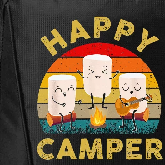 Funny Happy Cute Marshmallow Camper Bonfire Kids Women Men City Backpack