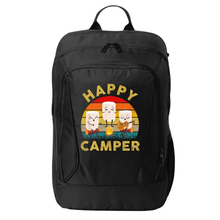 Funny Happy Cute Marshmallow Camper Bonfire Kids Women Men City Backpack