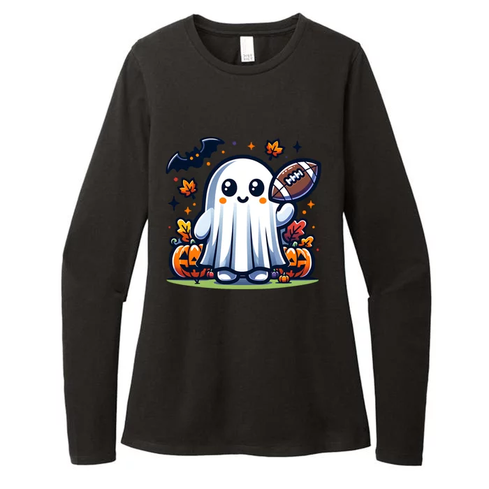 Football Halloween Cute Ghost Utumn Fall And Sports Gift Womens CVC Long Sleeve Shirt