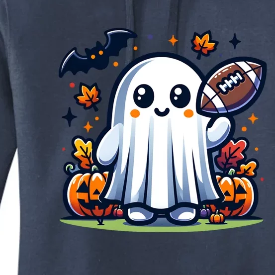 Football Halloween Cute Ghost Utumn Fall And Sports Gift Women's Pullover Hoodie