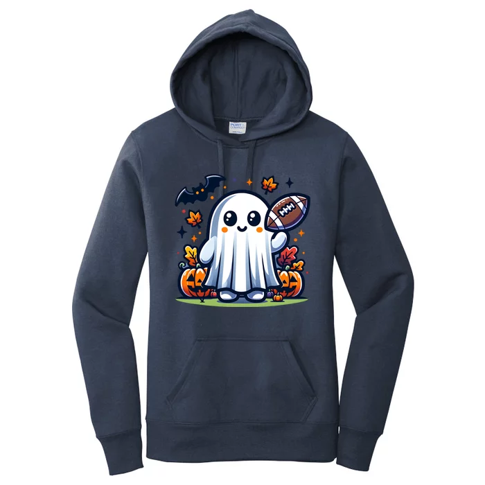 Football Halloween Cute Ghost Utumn Fall And Sports Gift Women's Pullover Hoodie