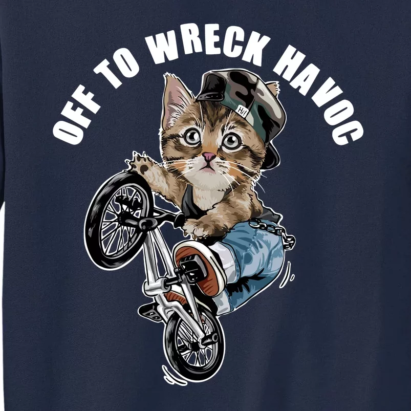 Funny Hiphop Cat Off To Wreck Havoc Tall Sweatshirt