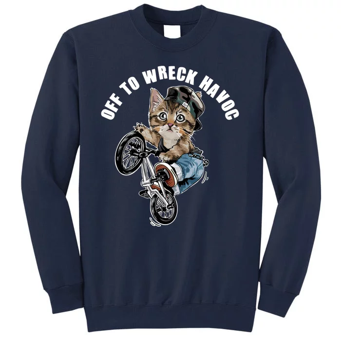 Funny Hiphop Cat Off To Wreck Havoc Tall Sweatshirt