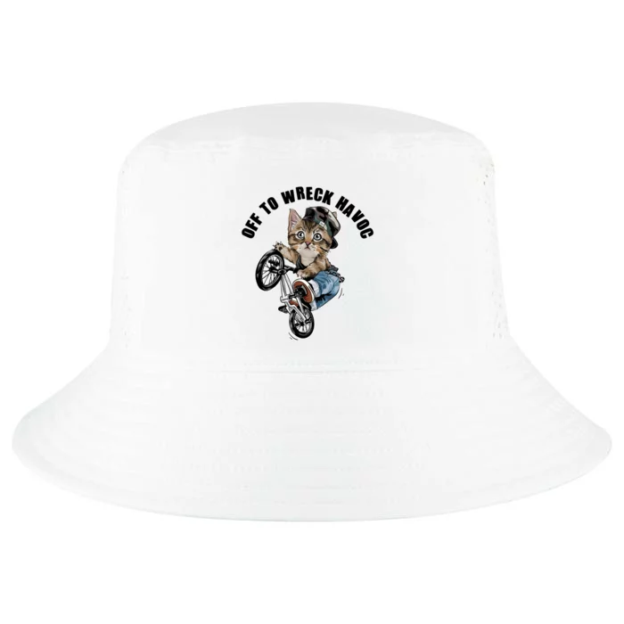 Funny Hiphop Cat Off To Wreck Havoc Cool Comfort Performance Bucket Hat