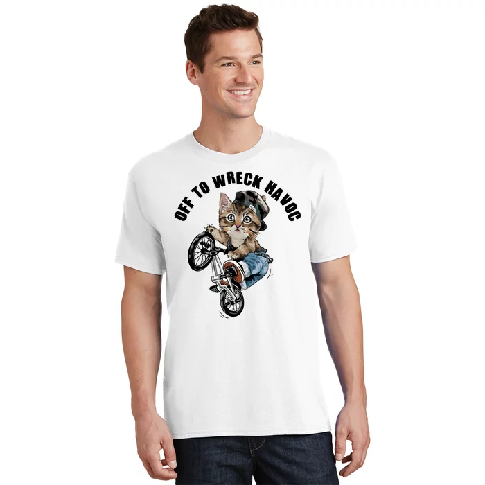 Funny Hiphop Cat Off To Wreck Havoc T-Shirt