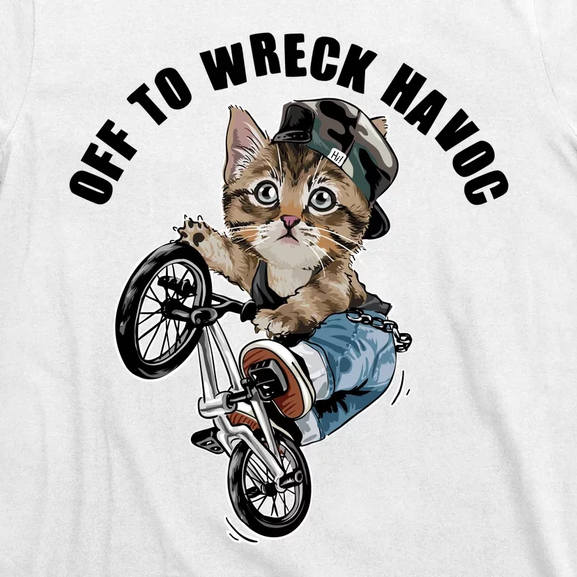 Funny Hiphop Cat Off To Wreck Havoc T-Shirt