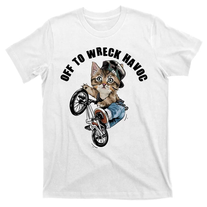 Funny Hiphop Cat Off To Wreck Havoc T-Shirt