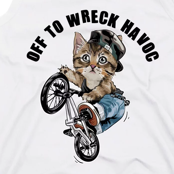 Funny Hiphop Cat Off To Wreck Havoc Tank Top