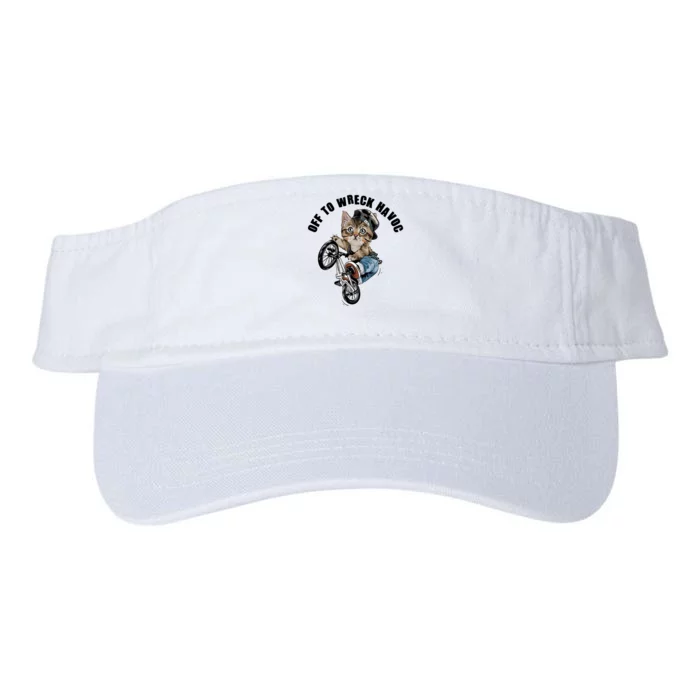 Funny Hiphop Cat Off To Wreck Havoc Valucap Bio-Washed Visor