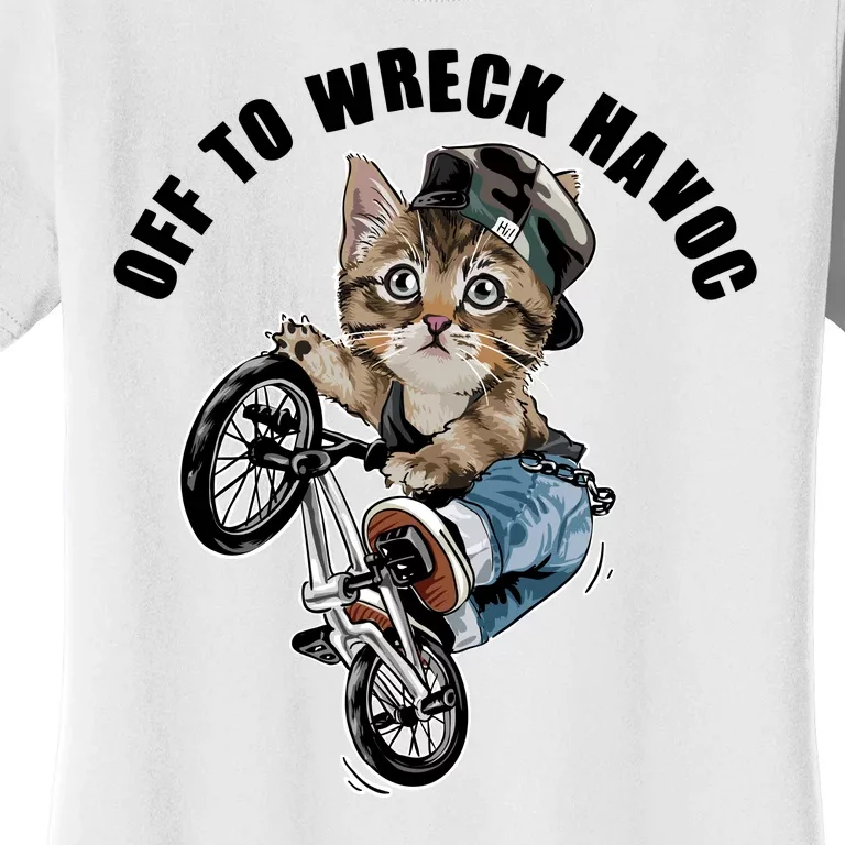 Funny Hiphop Cat Off To Wreck Havoc Women's T-Shirt