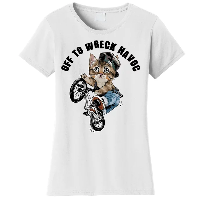 Funny Hiphop Cat Off To Wreck Havoc Women's T-Shirt