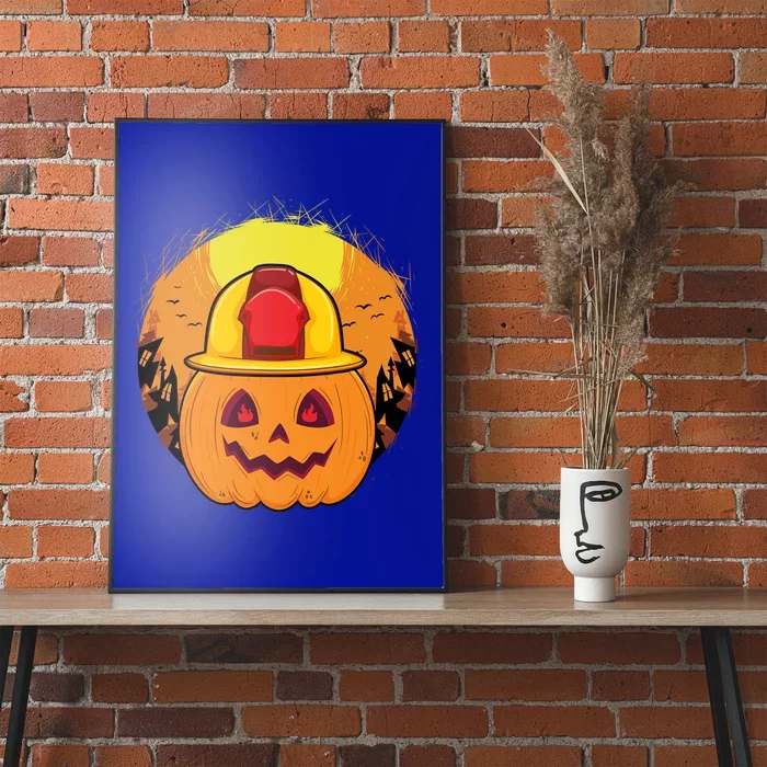 Firefighter Halloween Costume Pumpkin For Fire Gift Poster