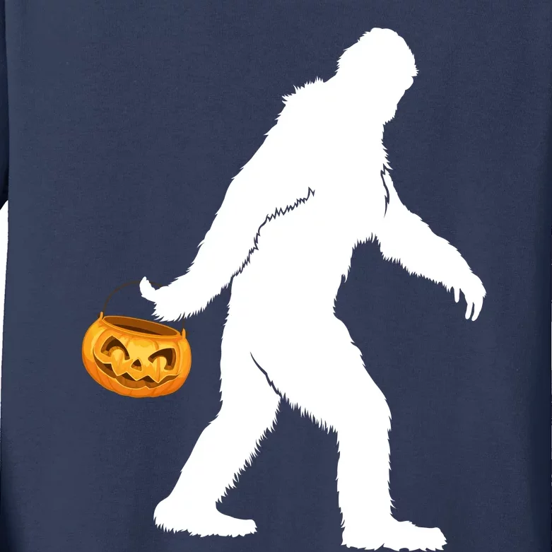 Funny Halloween, Cute Halloween, Bigfoot Sasquatch Halloween Pumpkin Kids Long Sleeve Shirt