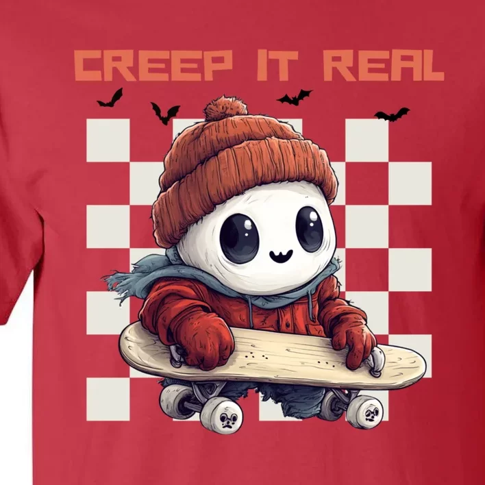 Funny Halloween Creep It Real Spooky Ghost Fall Season Gift Tall T-Shirt