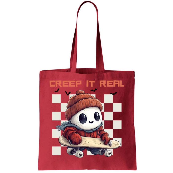 Funny Halloween Creep It Real Spooky Ghost Fall Season Gift Tote Bag