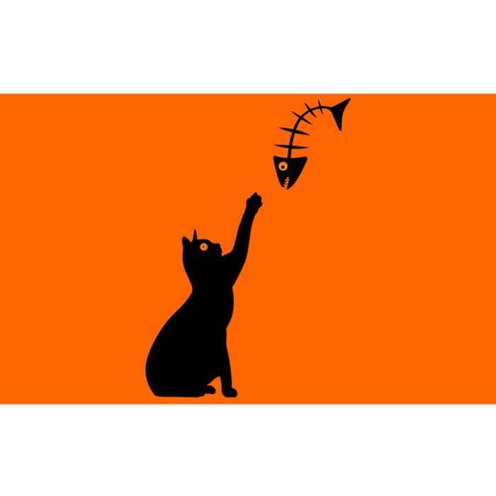 Funny Halloween Cat Wants To Catch A Fish Skeleton Bumper Sticker