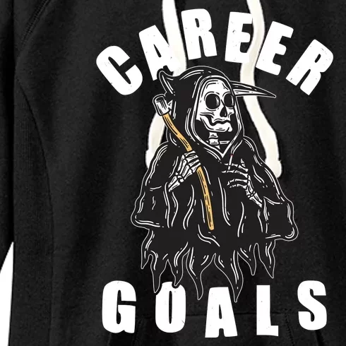 Funny Halloween Career Goals Grim Reaper Women's Fleece Hoodie