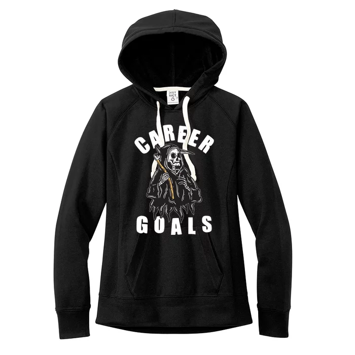 Funny Halloween Career Goals Grim Reaper Women's Fleece Hoodie