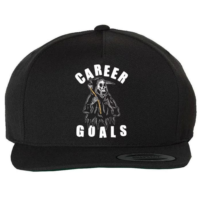 Funny Halloween Career Goals Grim Reaper Wool Snapback Cap