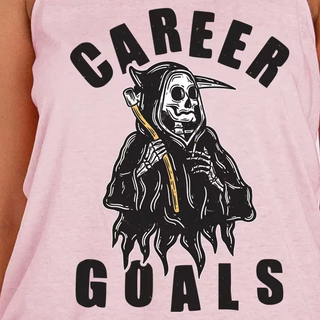 Funny Halloween Career Goals Grim Reaper Women's Knotted Racerback Tank