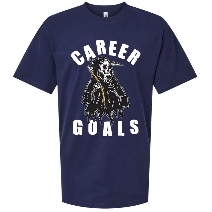 Funny Halloween Career Goals Grim Reaper Sueded Cloud Jersey T-Shirt