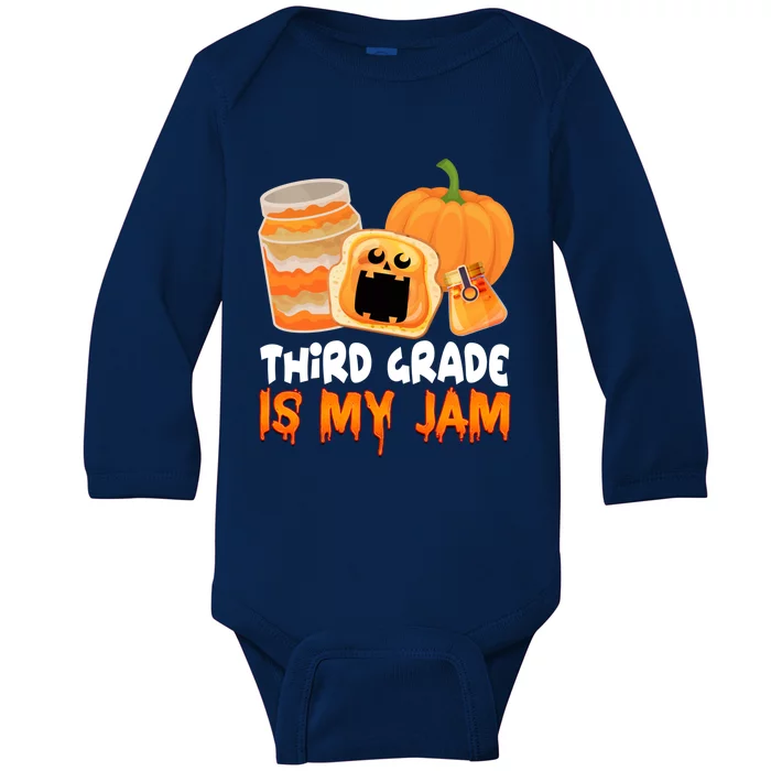 Funny Halloween Costume Team Third Grade Is My Jam 3Rd Grade Great Gift Baby Long Sleeve Bodysuit